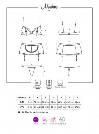 Bielizna-Maidme komplet 5-częściowy  S/M