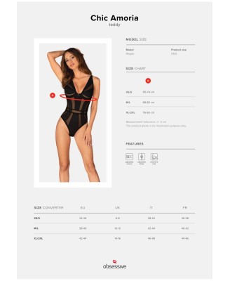 Chic Amoria body - Obsessive - Czarny - XL/2XL