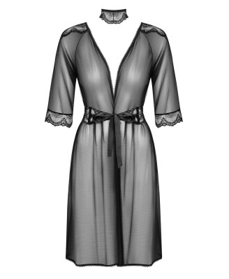 Bielizna-Lucita peniuar czarny  S/M