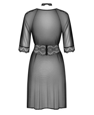 Bielizna-Lucita peniuar czarny  S/M