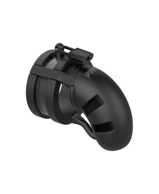 Model 18 - Chastity - 3.5"""" - Sil Cage Ballsplitter - Black