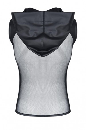 męski t-shirt bez rękawów z kapturem XL