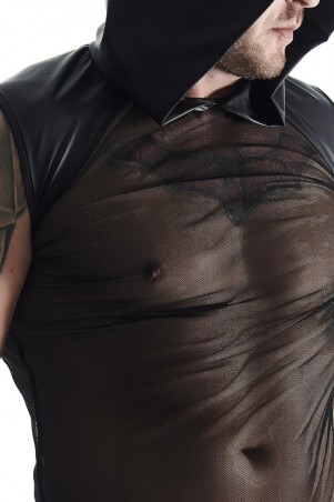 męski t-shirt bez rękawów, z kapturem XL