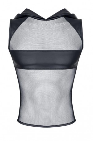 męski t-shirt bez rękawów z kapturem S