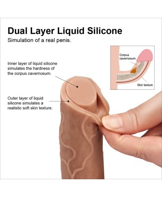 8.5'' Dual layered Platinum Silicone Cock