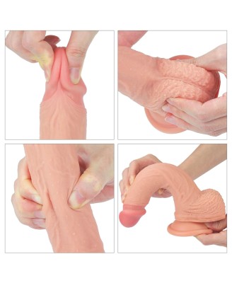 8.5'' Dual layered Platinum Silicone Cock