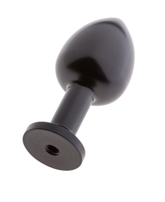 MALESATION - Aluminiowy Korek Analny z Przyssawką - Czarny - S
