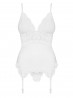 Bielizna-810-COR-2 gorset i stringi biały  S/M