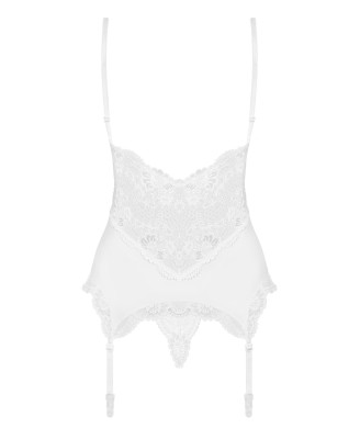 Bielizna-810-COR-2 gorset i stringi biały  S/M