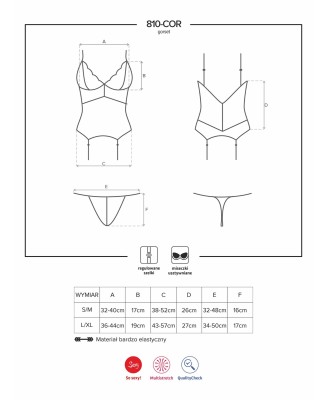 Bielizna-810-COR-2 gorset i stringi biały  S/M