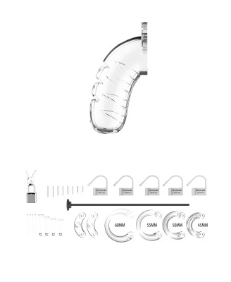 Model 16 - Chastity - 4.5"""" - Cock Cage - Transparent