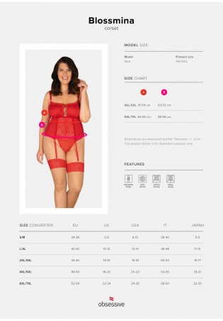 Bielizna-Blossmina gorset i stringi  4XL/5XL