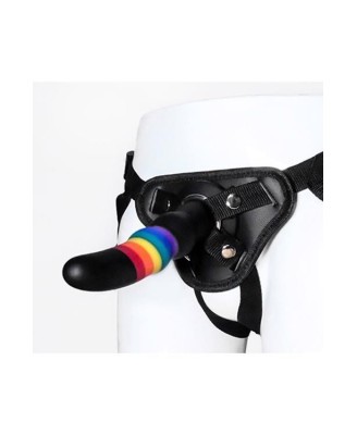 COLOURFUL LOVE STRAP ON SOLID DILDO
