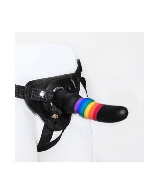 COLOURFUL LOVE STRAP ON SOLID DILDO