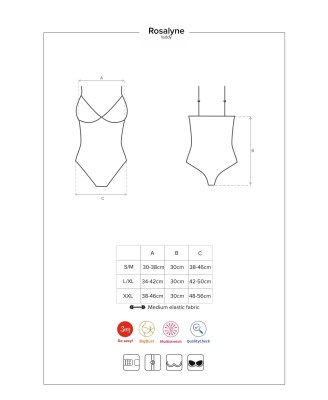 Bielizna-Rosalyne body czerwone  S/M