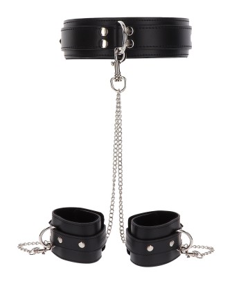 Heavy Collar and Wrist Cuffs Black