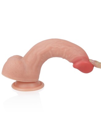 8'' Dual layered Platinum Silicone Cock