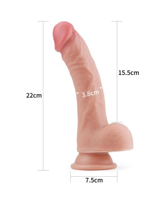 8'' Dual layered Platinum Silicone Cock