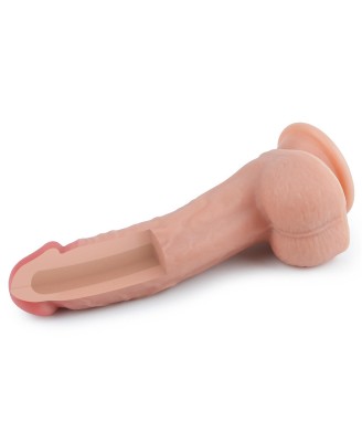 8'' Dual layered Platinum Silicone Cock