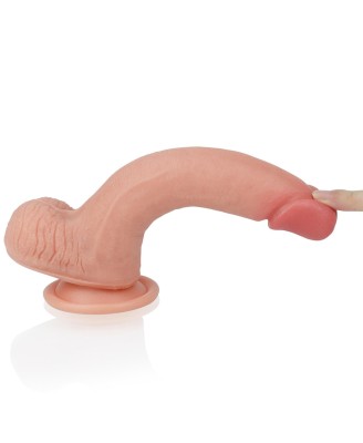 8'' Dual layered Platinum Silicone Cock