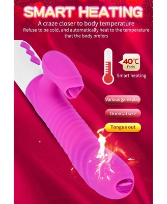 Wibrator-Silicone Vibrator USB 7 Function and Thrusting Function / Heating, purple