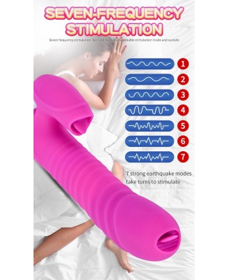 Wibrator-Silicone Vibrator USB 7 Function and Thrusting Function / Heating, purple