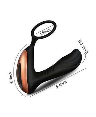 Stymulator-Prostate Massager with Ring USB 10 Function / Remote Control