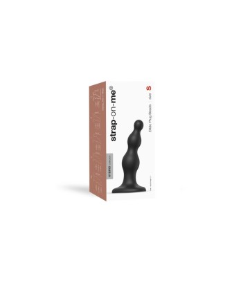 DILDO PLUG BEADS BLACK - S
