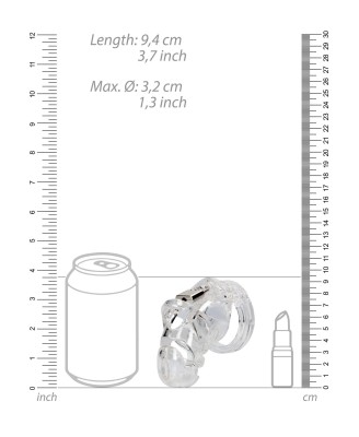 Model 25 - Chastity Cage - 3.5'' / 9 cm - Transparent