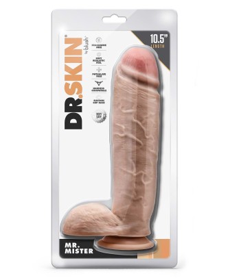 DR. SKIN MR. MISTER 10.5 INCH DILDO WITH BALLS BEIGE