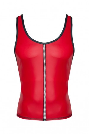 męski t-shirt z wetlooka bez rękawów, z elastyczną taśmą z przodu S