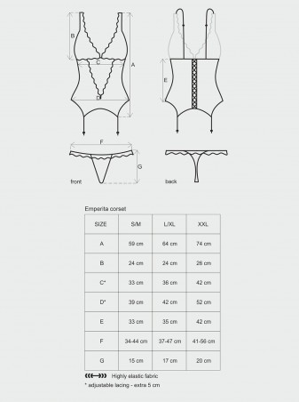 Bielizna-Emperita gorset i stringi  S/M