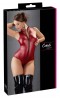 Cottelli Body Zip red XL - Czerwone Fetyszowe Body Wetlook