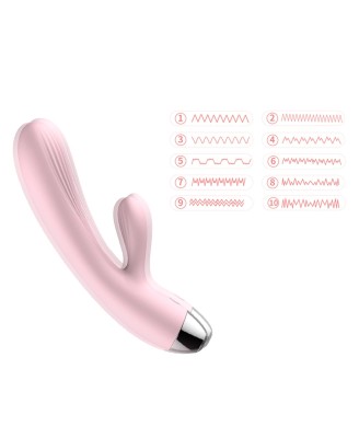 Wibrator- B -  Series, Silicone Vibrator Pink USB 10 Function / Heating