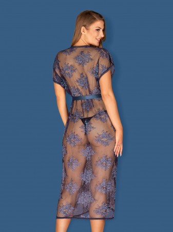 Bielizna-Flowlace peniuar niebieski  S/M