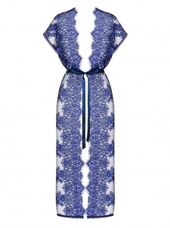 Bielizna-Flowlace peniuar niebieski  S/M