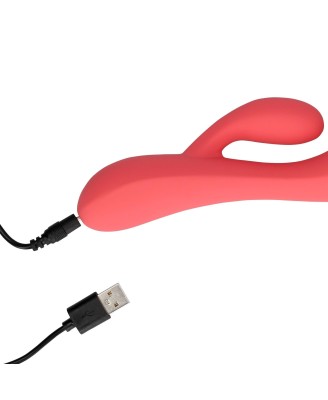 Smooth Ultra Soft Silicone Rabbit Vibrator - Astro Dust