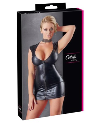 Wet Look Dress with Zip S