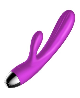 Wibrator-Silicone Vibrator and Pulsator Purple USB 7+7 Function / Heating