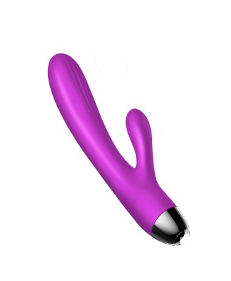Wibrator-Silicone Vibrator and Pulsator Purple USB 7+7 Function / Heating