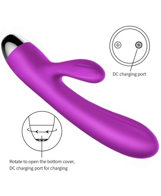 Wibrator-Silicone Vibrator and Pulsator Purple USB 7+7 Function / Heating