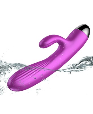 Wibrator-Silicone Vibrator and Pulsator Purple USB 7+7 Function / Heating