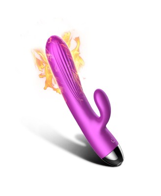 Wibrator-Silicone Vibrator and Pulsator Purple USB 7+7 Function / Heating