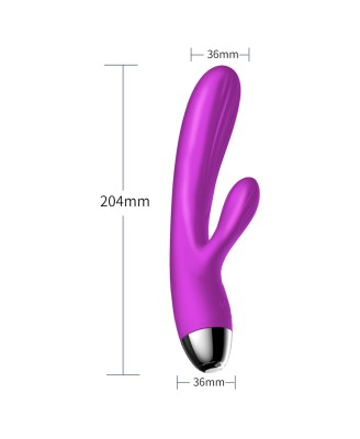 Wibrator-Silicone Vibrator and Pulsator Purple USB 7+7 Function / Heating