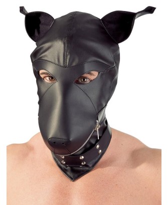 Imitation leather dog mask