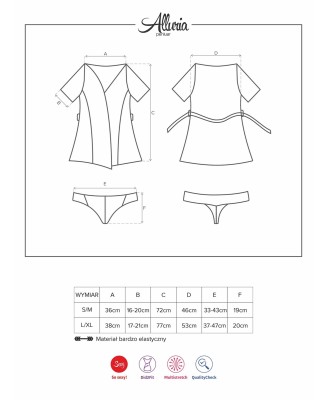 Bielizna-Alluria peniuar i stringi L/XL
