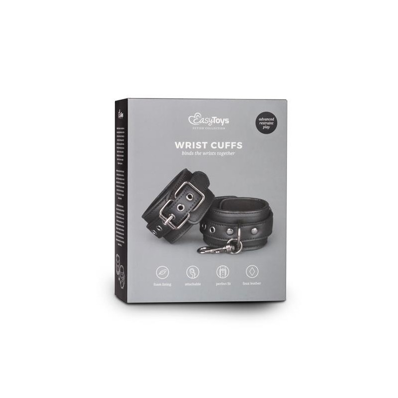 Kajdanki-Black Leather Handcuffs