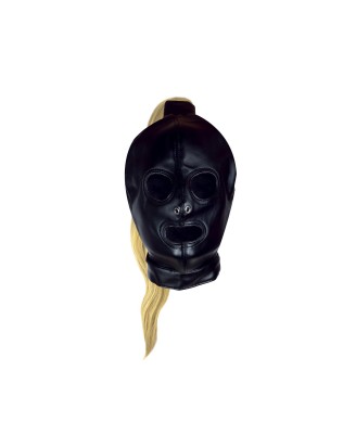 Mask with Blonde Ponytail - Black