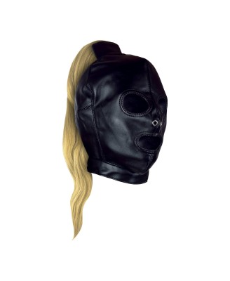 Mask with Blonde Ponytail - Black
