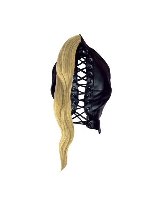Mask with Blonde Ponytail - Black
